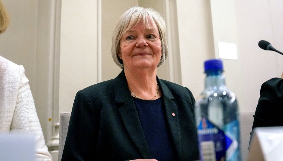 Bente Aaland fra Arbeiderpartiet holder 1. mai tale i Eidskog Rådhus.