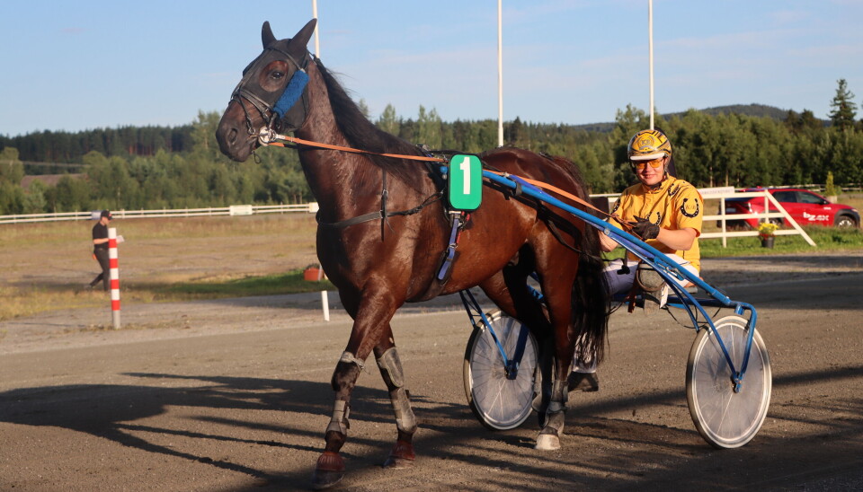 Kenneth Brenden representerte Eidskog på Kongsvinger travbane torsdag kveld.