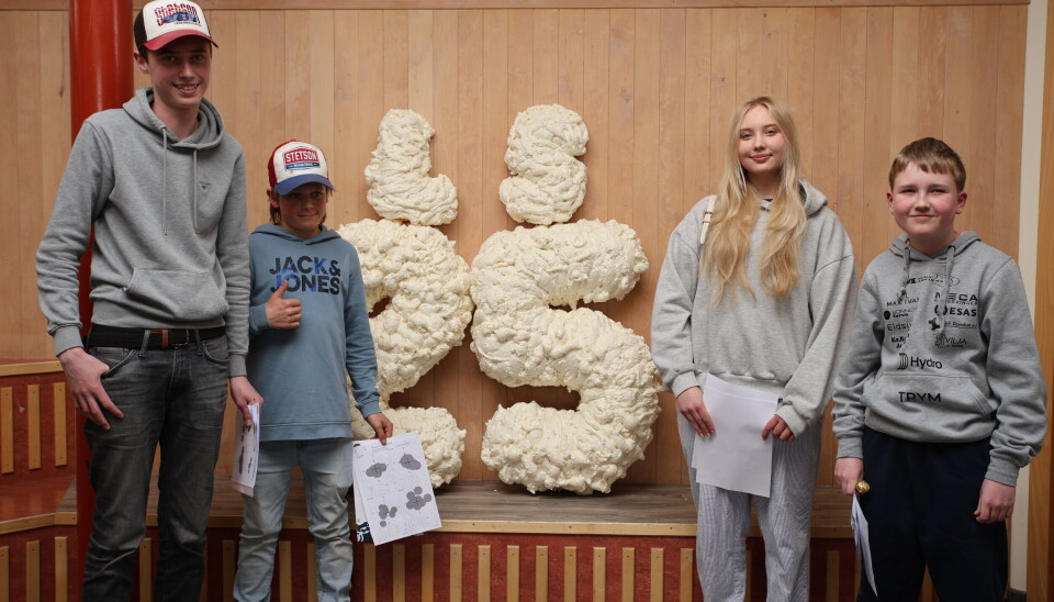 F.v. Ole Magnus Svendby, Rasmus Repshus, Emma Pcholin og Trym Eivind Austad-Strøm skjøt alle samtidig under helgens landsskytterstevne.