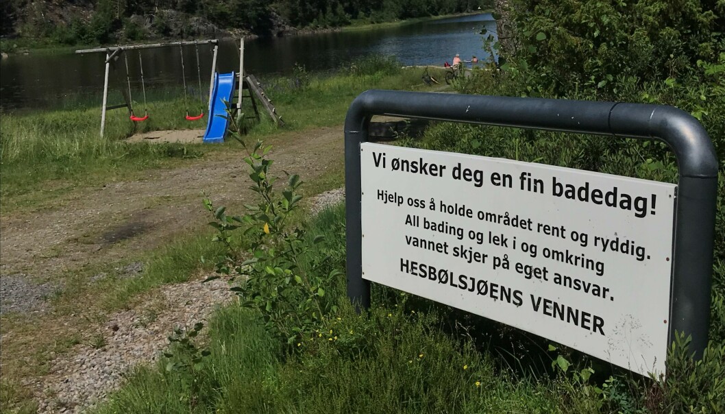 Hvert år skjer det flere drukningsulykker i forbindelse med bading. Her ser vi Hesbølsjøen, et av de mange badestedene i Eidskog.