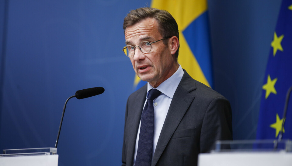 Statsminister i Sverige, Ulf Kristersson (M) holdt pressekonferanse onsdag ettermiddag om at de nå skjerper grensekontrollene.